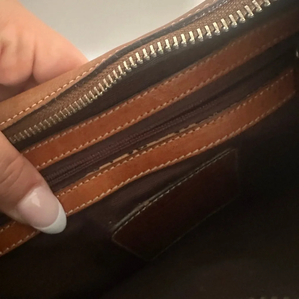 Vintage Y2K Coach Signature Hobo Shoulder Bag Brown Tan‎